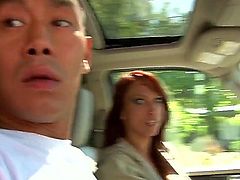 This redhead cougar with perfect sappy spots of body Nicki Hunter is fond of being nailed. Today she is seduced to screw by Asian fellow. Watch her sucking and getting licked.