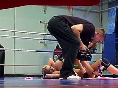 Check up this breathtaking lesbian scene where two teen girls with great breasts and butts are having catfight before licking and fingering pussies of each other.