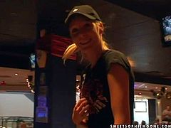 Gorgeous and sexy blonde lesbian babes Wivien and her friend enjoy in teasing the boys with their hot bodies as they play with balls in the bowling room and have fun