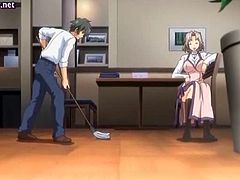 Sexy hentai secretary gets drilled on table