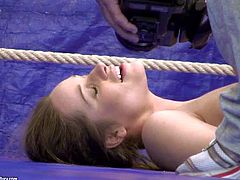 Ashley and Alexa Wild are the Nude Fight Club members that show how they do it in behind the scenes. Watch tight body girls have crazy fun for cam in the middle of the ring.