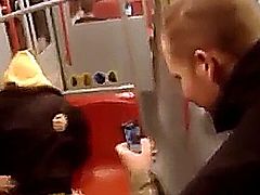 Amateur couple having sex at the train.