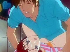 Virgin hentai redhead babe gets twat smashed and squirts