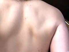 Hot tempered Japanese hooker in fishnet stockings gets her unused vagina finger fucked before she gets pounded intensively from behind while sitting on a chair in steamy sex video by Jav HD.