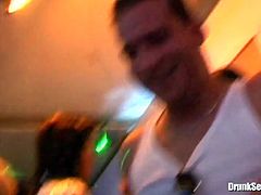 Dirty bitch gives pov blowjob at the party