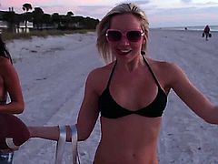 Sexy blonde posing on the beach