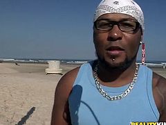 During jugging at the beach, sex hungry black daddy notices a tasty blond mature in seductive tiny bikini. He gets to her to look at her closer in order to lure her to bed in sultry interracial sex video by Reality Kings.