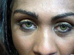 You can see it in her eyes that she's a fucking whore that needs cum. The black bitch craves for dick and semen so she grabs my cock and sucks it. I love seeing her lips sliding on my dick but more then that I like fucking her ass hole deep and hard. She goes on top of me and my entire cock penetrates her anus