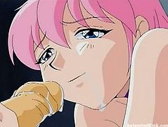 Anime hotties moan sweetly while getting their vags fucked hard
