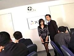 Asian Office honey made love by her Dissolute fellows