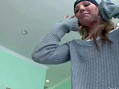 Nicole Taylor is a cock sucking expert that loves huge hard dicks like this one. Hot blooded blonde in black cap makes dudes massive tool disappear in her mouth. She polishes his thick rod with her lips.