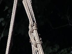 Master treats his sexy Asian slave girl with extreme bondage. Delicious naked bitch gets tied up and suspended in air. Watch how her body swings from side to side.