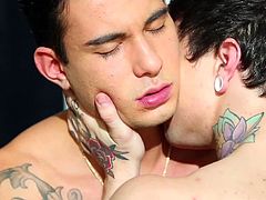 Sexy tattooed gays are fucking each other anal holes