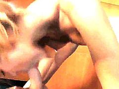 Juicy wench enjoys guys love stick in her mouth in wild oral action