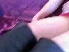 Emotional brunette Desi babe Nadia Nyce takes huge cumshots on her delicious natural tits. Later she brags off her sassy body in tight red dress.