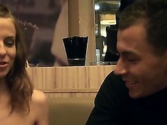 Amateur babe Zanna blows a pole passionately and gets  a nice hardcore pick up sex