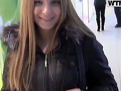 Teen cutie with beautiful big natural boobs named Grace was pick uped in the mall