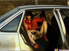 Nelly is a sweet looking lesbian which prefers sex fun with girls. She fingerfucks pussy and kisses hot with one sweet girl right in the car. Enjoy two lesbians for free.