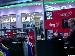 Playful blonde amateur chick lures her man to the public restroom and sucks his long thick dick completely dry. Watch that bitch choking on thick rod.