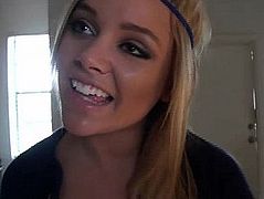 Really cute college-aged blonde gets fucked
