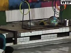 Sweet young dolphin trainer girl Natasha got hotly excited and seduced for naughty fuck right at her work place be her workmate dude.