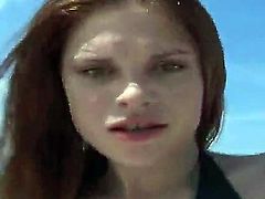 Amateur redhead cutie loves to be double penetrated most of all in life. Now she is feeling one big tool penetrating into her vagina while second shlong enters her mouth.