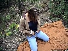 Wicked as fuck brunette slut strips in the forest installing speculum in her vaginal opening. Then the couple goes indoor where she is piss drinking in POV. Any sex and fetish desires could be pleased here. Enjoy your time!
