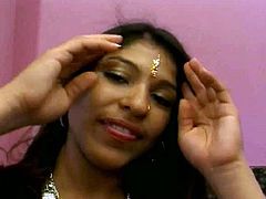 Mesmerizing Indian amateur in exotic outfit pleases a horny client. She inclines to his stiff penis to oral fuck it with pleasure before it pokes her missioanry style.