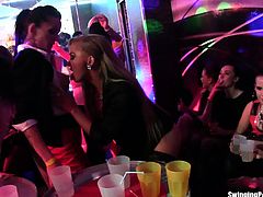 Party lesbians are fucked in sex orgy