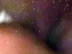 Sexited blonde mommy with small saggy tits is riding hard stick vigorously. Then she bends over the bed lifting her ass up in the air. Horny guy enters her butt hole doggy style probing his dick deep in the ass.