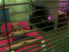 Sexy blondie gets tortured and fucked in her room