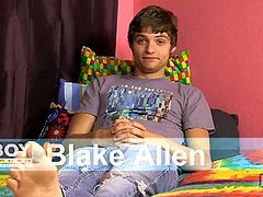 Blake Allen is a cute boy. He likes giving head and the thought of it makes him stroke his nice cock.