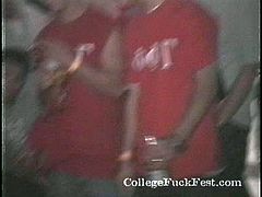 College slut is screwed hard in front of coeds at the party