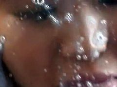 Kinky japanese gets her hairy pussy drilled right and covered in jizz