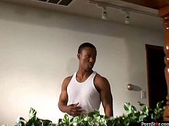 Her big ass is worth salivating over! Dark-skinned temptress is a super qualified slut when it comes to pleasing men. Sex-starved harlot gets down on her knees and gives her lover one hell of a blowjob.