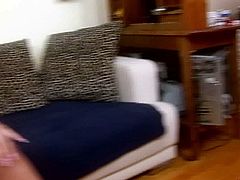 Dude, just have a look at the transformation from modest chick into a real whorish wanker. Long legged and light haired nympho with natural tits takes a huge dildo to masturbate on cam.