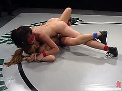A couple of fucking bitches get into a ring and wrestle hard, the one who loses the encounter will get fucked by the winner!