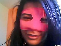 Lalin Girl in a pink face mask