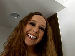 Curly-haired slut Leighlani Red knows how to give a good blowjob