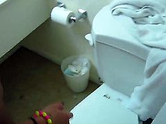Hot and arousing babe Chi Chi Medina enjoys in getting bent over in a bathroom in front of the mirror and slammed doggy style really good in a pov video
