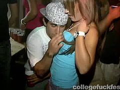 Wanna join the college party with naughty chicks? Then press play on this video and watch how frisky girls are having fun at the party. They are dancing dirty flashing their booties and tits.