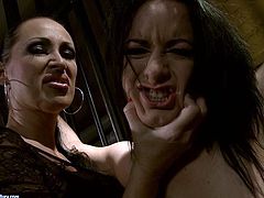 21 Sextury xxx clip is what you need to gain delight. Kinky slim and pale brunette is tied up with ropes. Dominant bitch jams her pale tits and causes her loud moans of delight in this dark frightening room.