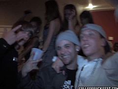 Be pleased with a lot of drunk girls who kiss each other and suck and ride one stiff cock right on the dance floor. They are hot and insatiable. Enjoy them for free.