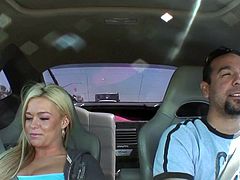 Caucasian porn model Christa Moore is famous porn model with feisty energy. But today she is a regular girl spending normal day at the super market shopping. Later in the video, she flashes her tit in a car.