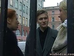 Russian redhead girl sucks dick