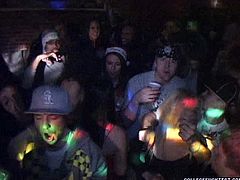 A little party never killed nobody. Bunch of steamy student chics in lingerie and aroused dudes party hard rubbing their hot bodies over each other in insane group sex video by Pornstar.