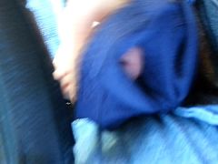 Jerking with Navy Cotton Panties on the Highway