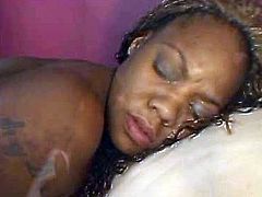 Tasty looking black harlow gets her soaking cunt banged doggy style before she lies on her back to welcome hard fuck in missionary style in steamy sex video by Pornstar.