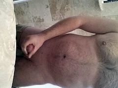 Jerking off in a friends bathroom