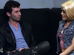 Ash is hanging out with James Deen in a cool bar. She decides that he seems like a nice guy so why not fuck with him, right there in the club. She gets her panties pulled down and sucks him hard. What a dirty girl!. She does a good job at sucking his thick cock.